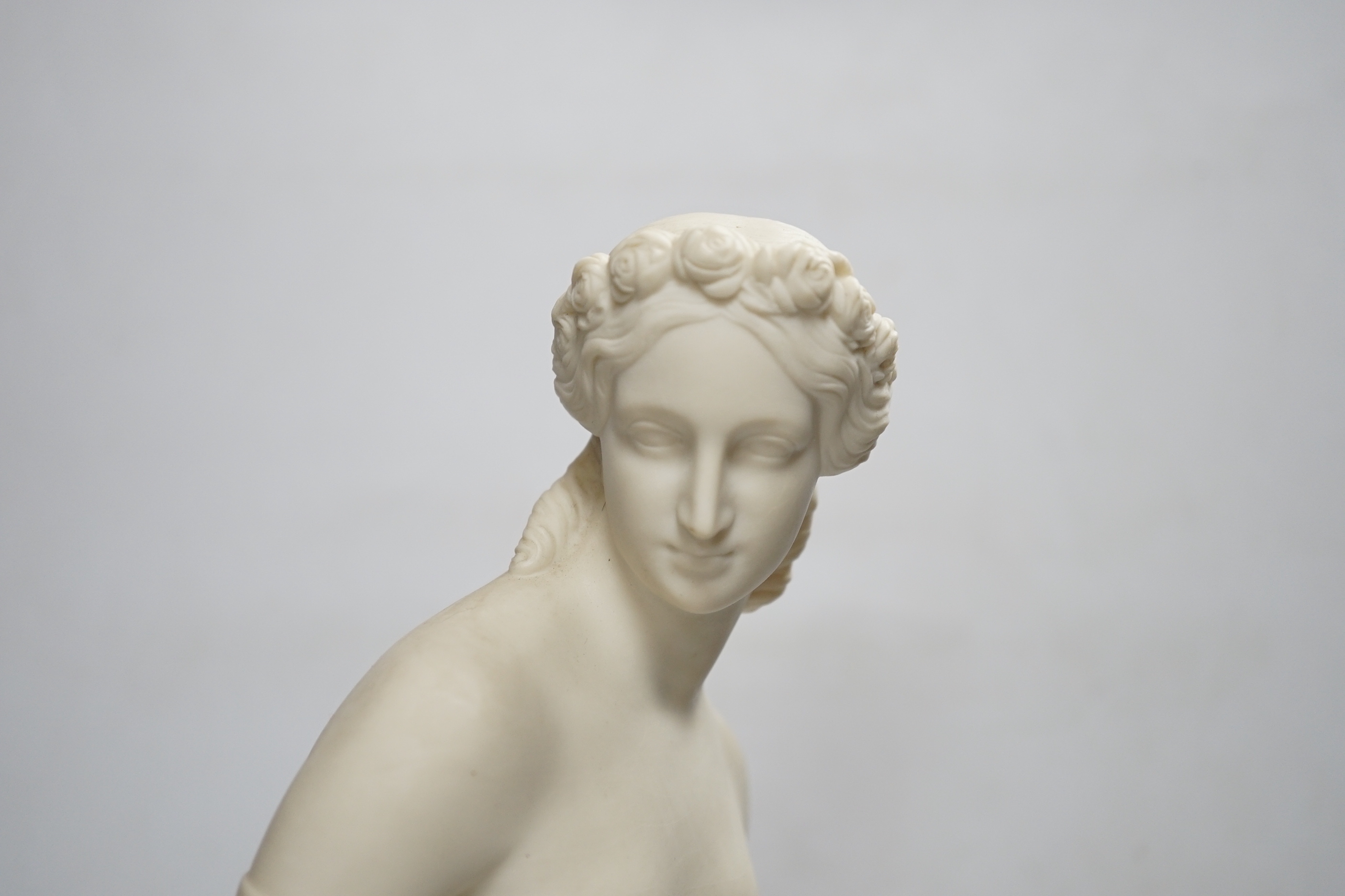 After William Calder Marshall (1813 - 1894), a mid 19th Century Copeland Parian Ware statue of Flora, 45cm